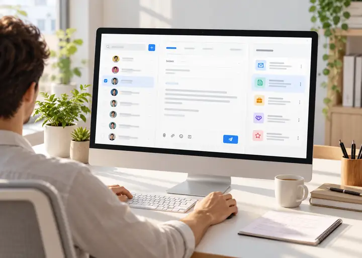 Email outreach interface with message templates and contact management options